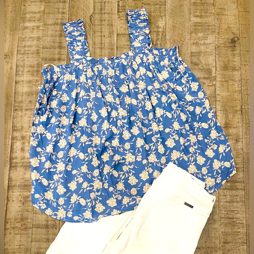 NEW Blue Floral Print Tank